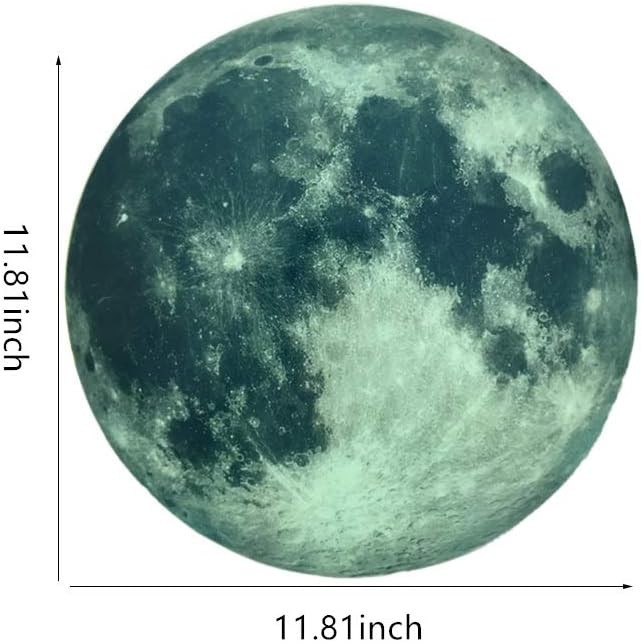 Glow in The Dark Moon 30cm Glowing Luminous Wall or Ceiling Art Stickers Remo…