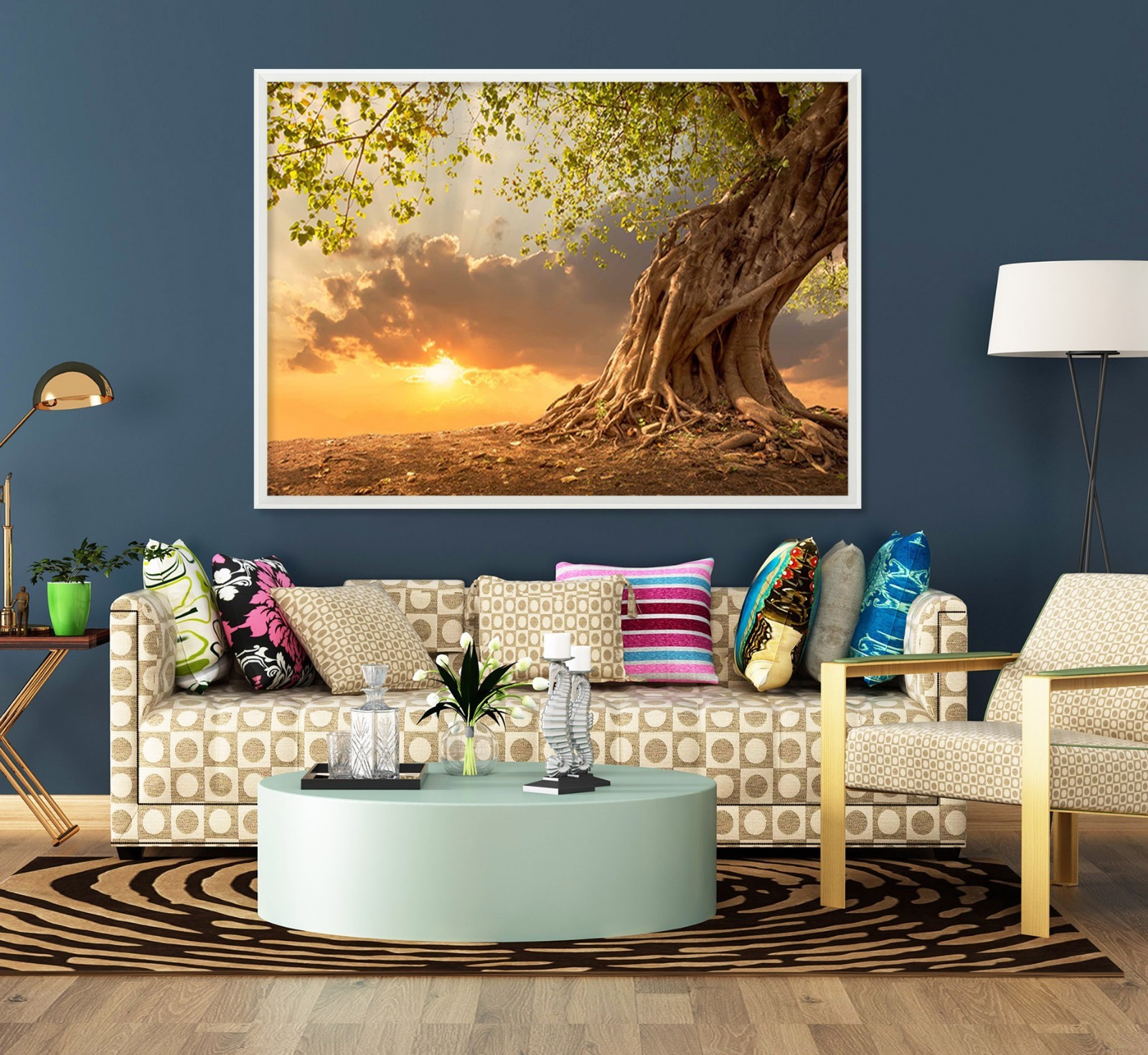3D Dusk Tree 676 Fake Framed Poster Home Decor Print Painting Unique Art Summer