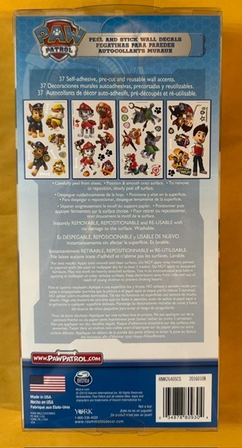 Roommates RMK2640SCS PAW PATROL 37 Boy Pups Peel & Stick Wall Decals Stickers