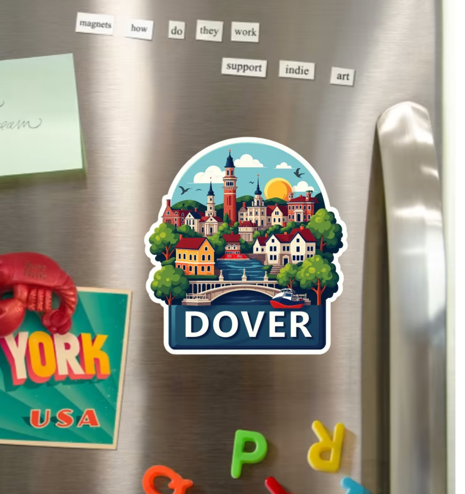 Dover Delaware Fridge Magnet or Laptop Sticker