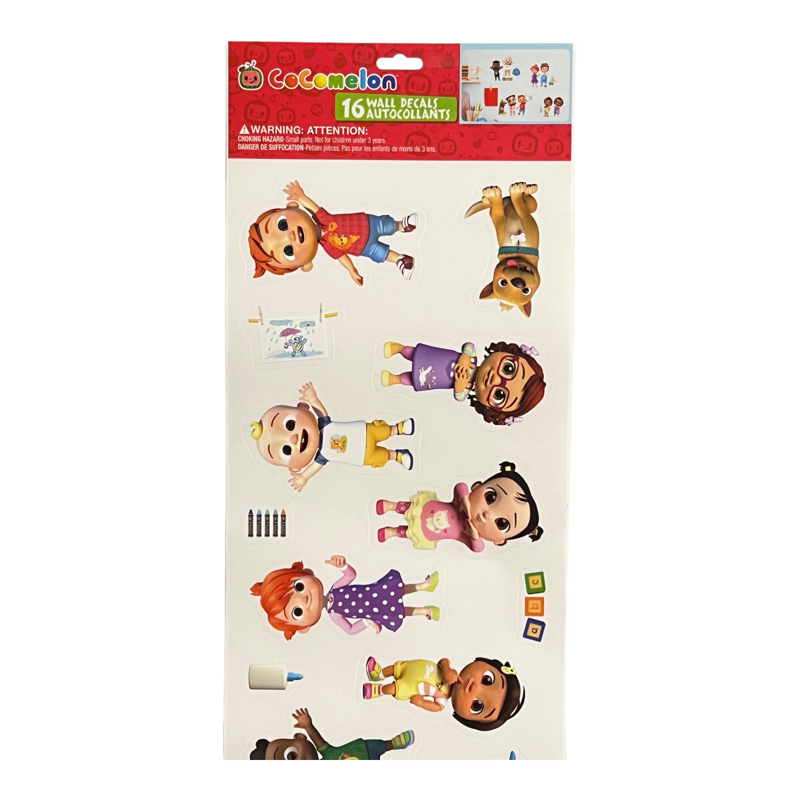 Cocomelon 16 Wall Decals Removable Moonbug JJ TomTom Yoyo Cody 3-4" Tall