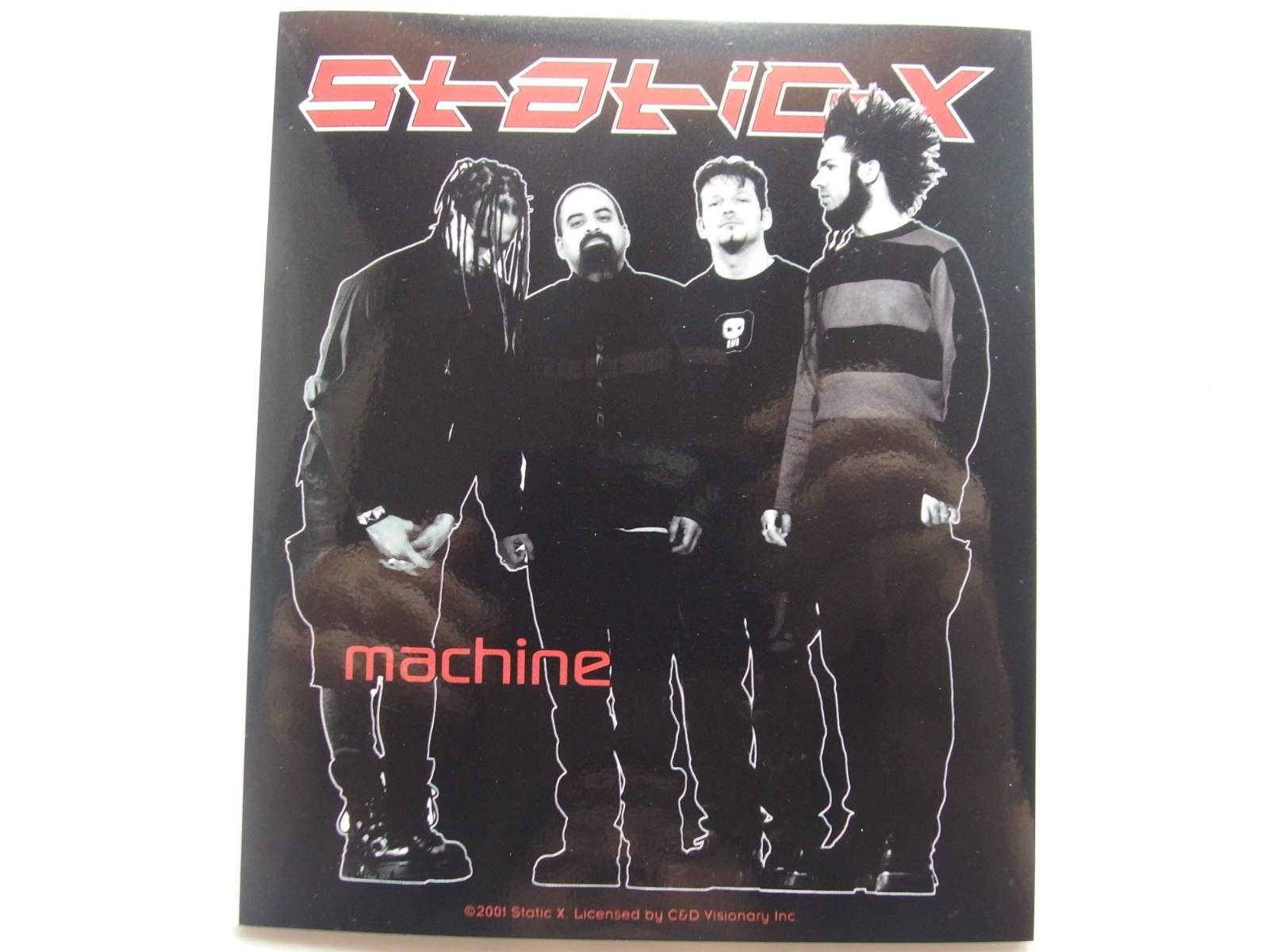 Static-X Band Pose Machine Sticker C&D Visionary 2001 Licensed 4.25"x5" Nu-Metal