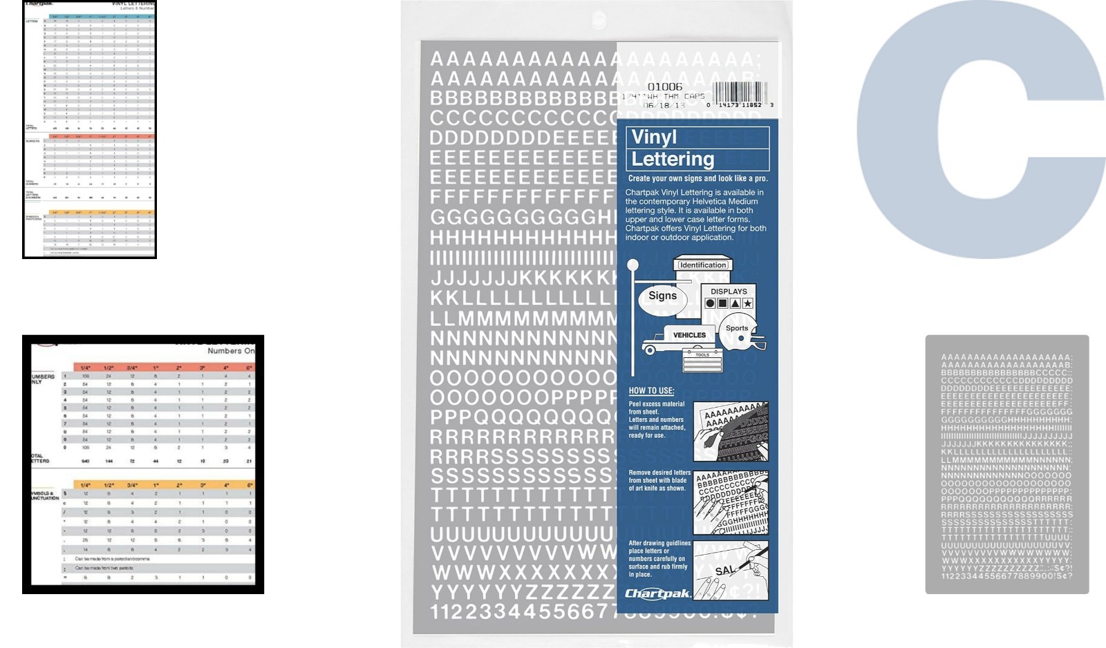 White Vinyl Letters & Numbers, Helvetica Font – Ideal for Signs & Labels