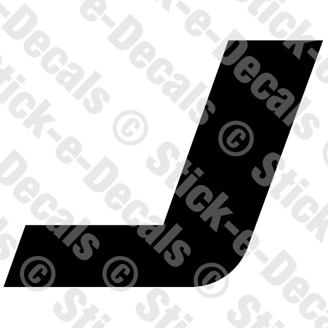 JERSEY LETTER J Vinyl Die Cut Decal Sticker – Sport Athlete Alphabet Text – A4