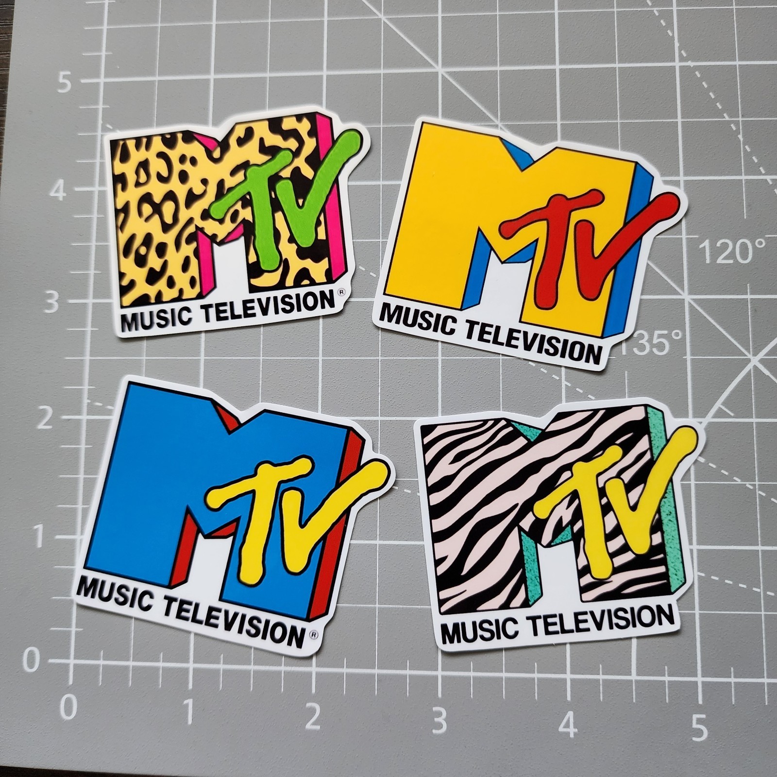 MTV Logo ~ Vinyl Stickers (4) ~ Music Television ~ 80s 90s 00s ~ ~ TRL ~