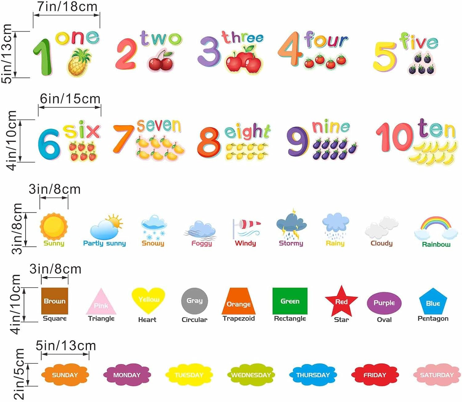 Alphabet Numbers Wall Stickers for Classroom: Kids Baby Girls Boys Nursery Playr