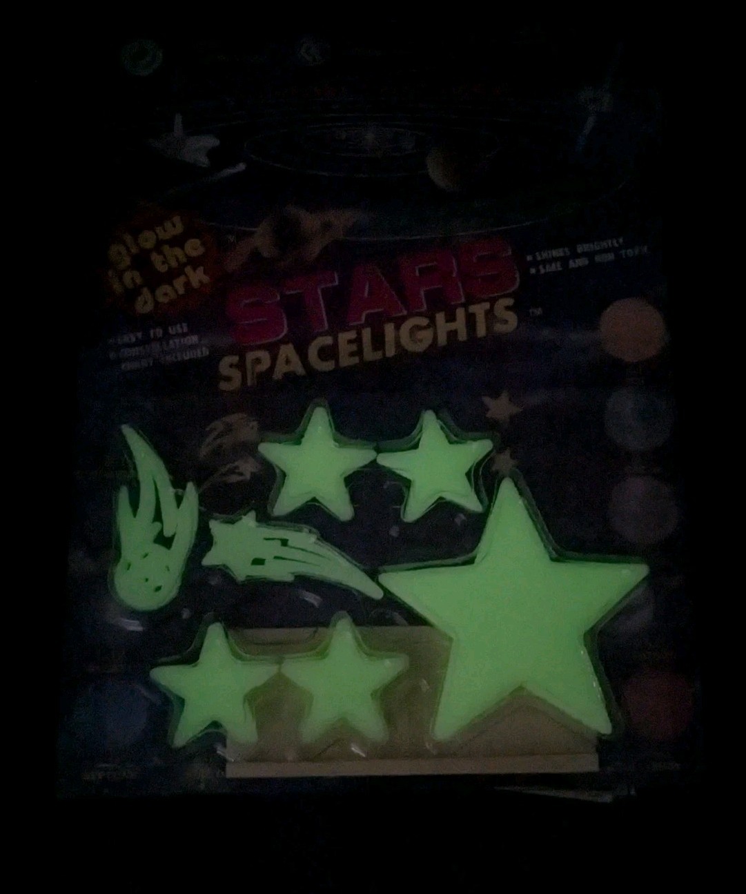 Stars Spacelights Glow In The Dark set! "Star Glow Night Sky", 1994 Vintage NIP!