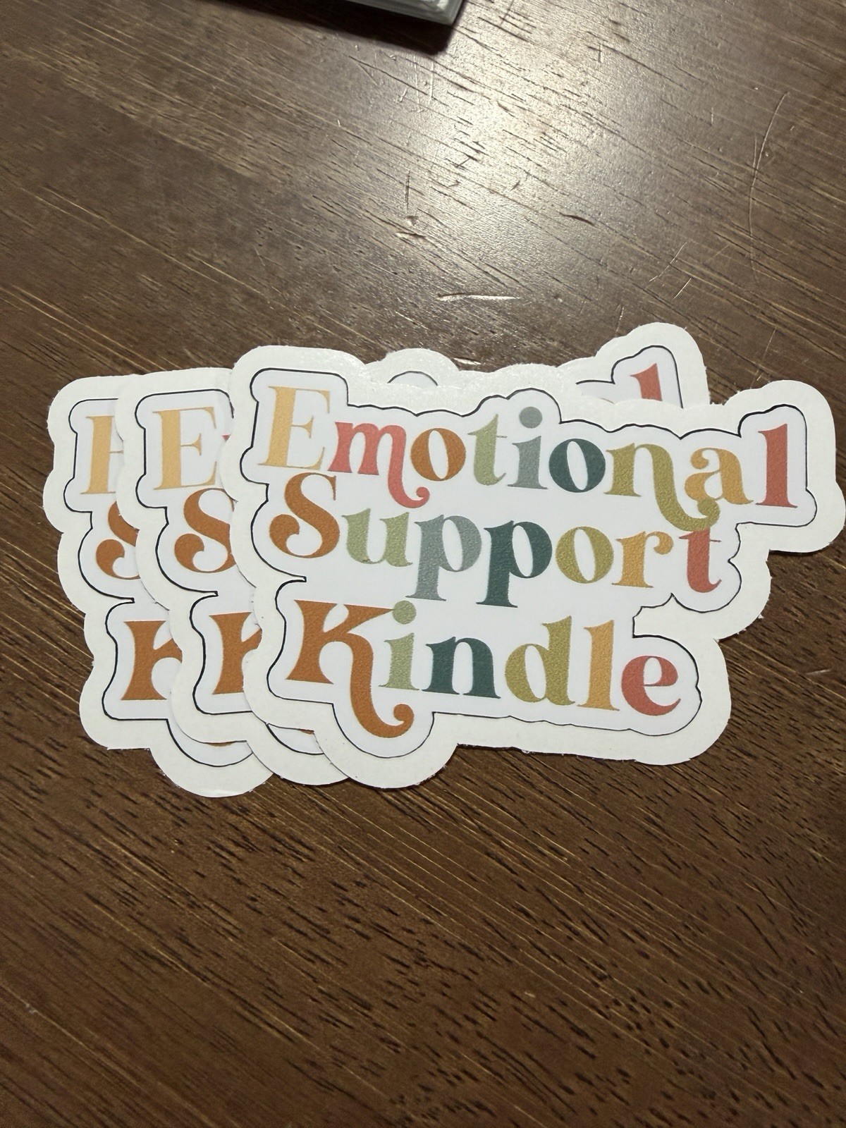 3 pk Emotional Support Kindle Book Sticker – Cute Reading Decals for Laptop