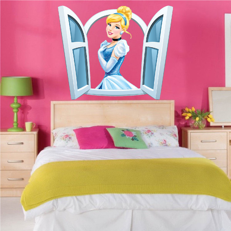 Princess Wall Decal Disney Princesses Fairy Tale Girls Bedroom Wall Mural, n96