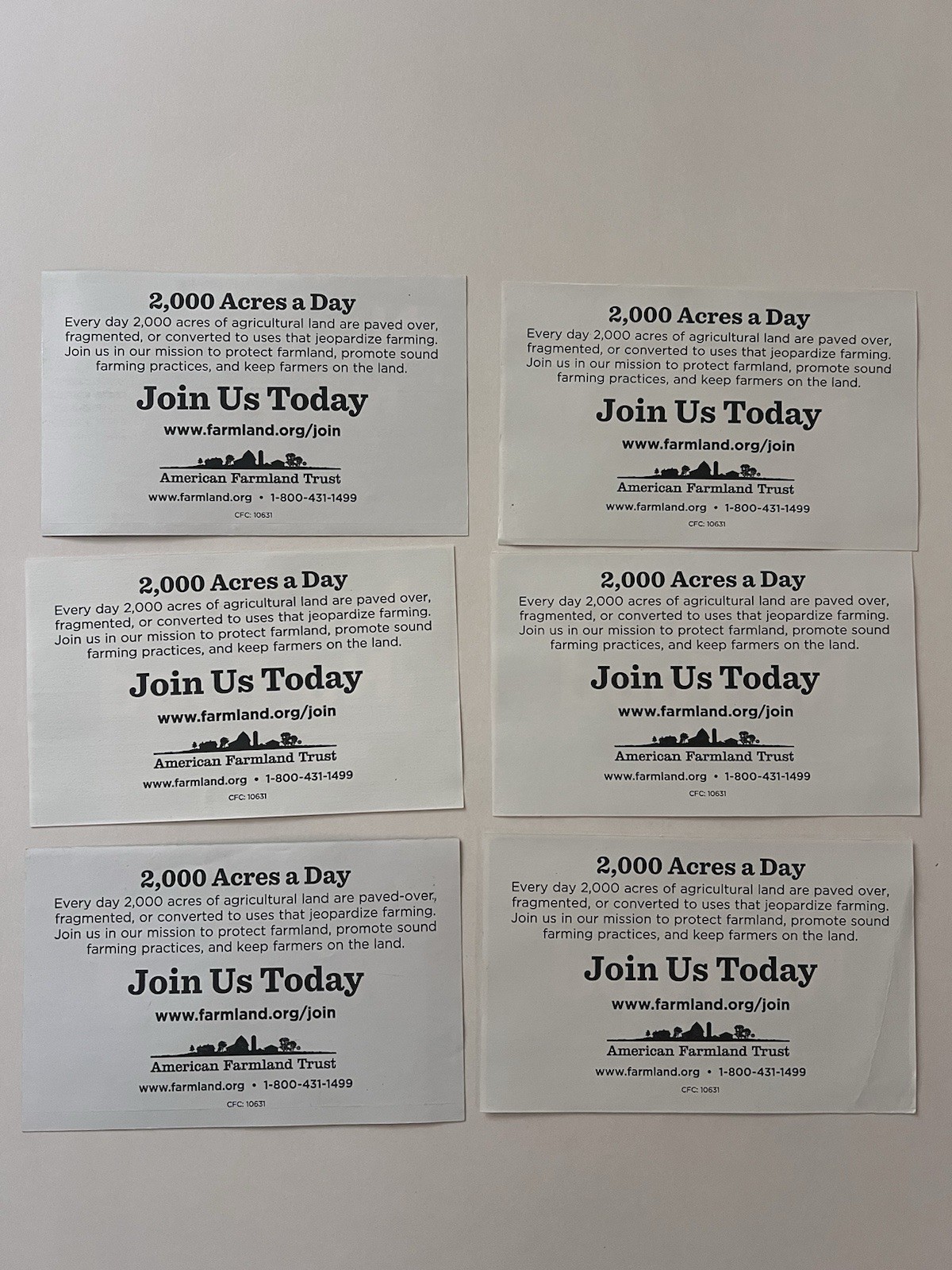 (6) No Farms No Food Stickers Support Farmers/America Workers Farmland