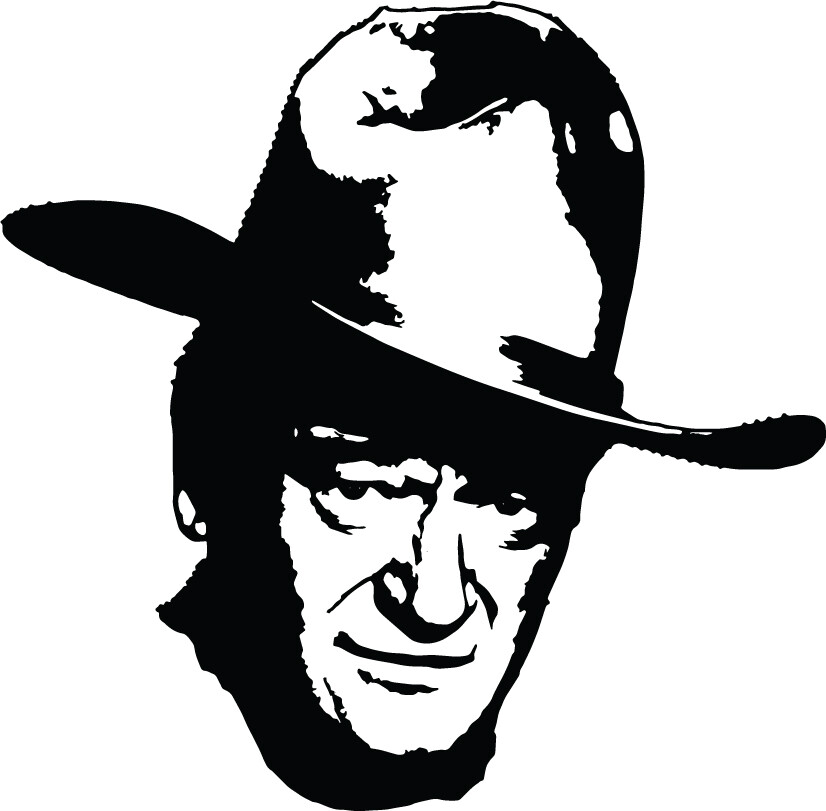 John Wayne VINYL DECAL bumper sticker, DUKE, Westerns western dvd, country