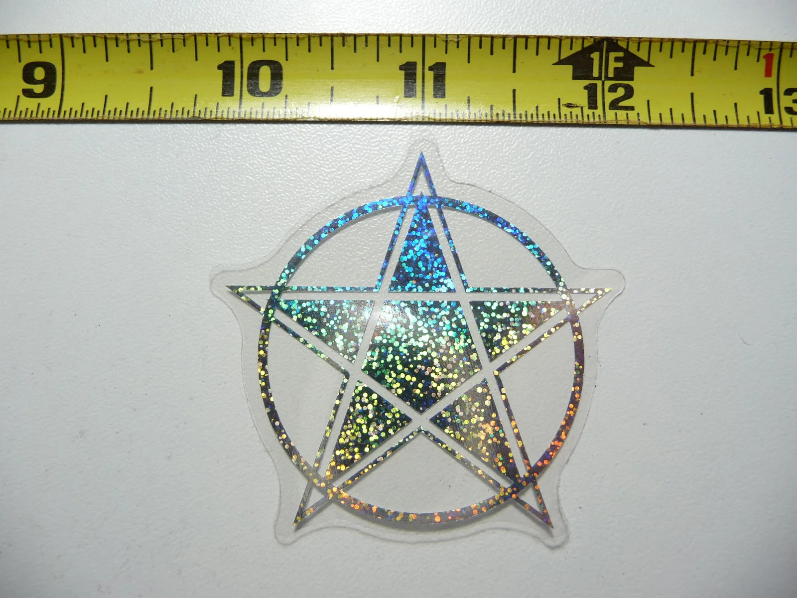 PENTAGRAM CIRCLE HOLOGRAPHIC SMALL STICKER CELESTIAL DECAL AMAZING SCRAPBOOKING