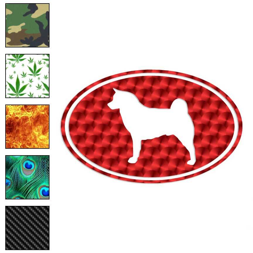 Akita Oval Heart, Vinyl Decal Sticker, 40 Patterns & 3 Sizes, #3580