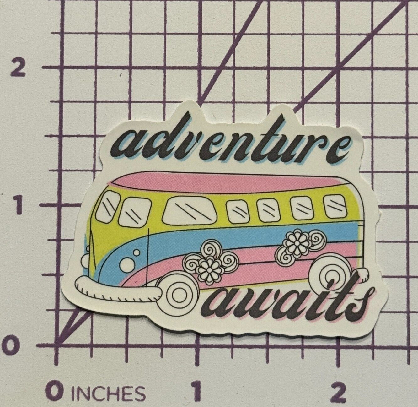 Adventure Awaits Hippie Bus – Vinyl Decal Sticker Bomb Love Advocate Love