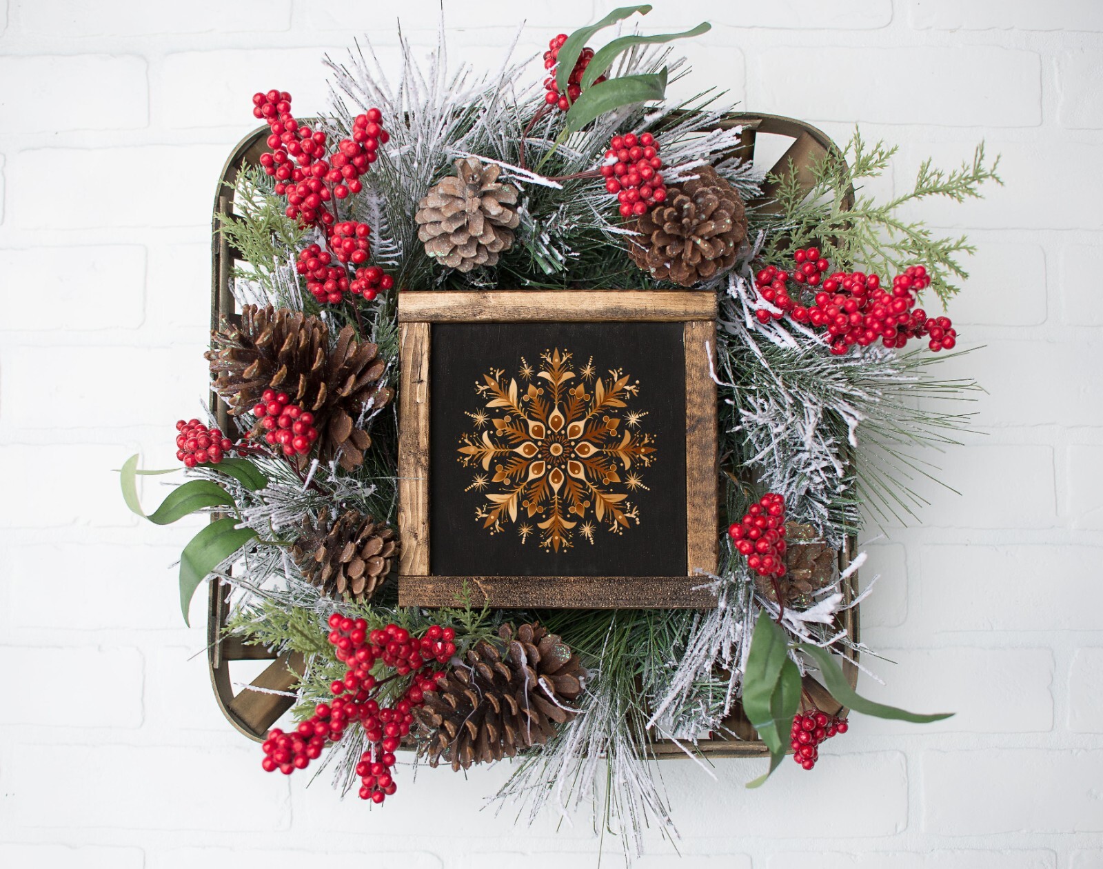 Neutral Christmas Snowflake UV DTF Sticker Transparent Decal