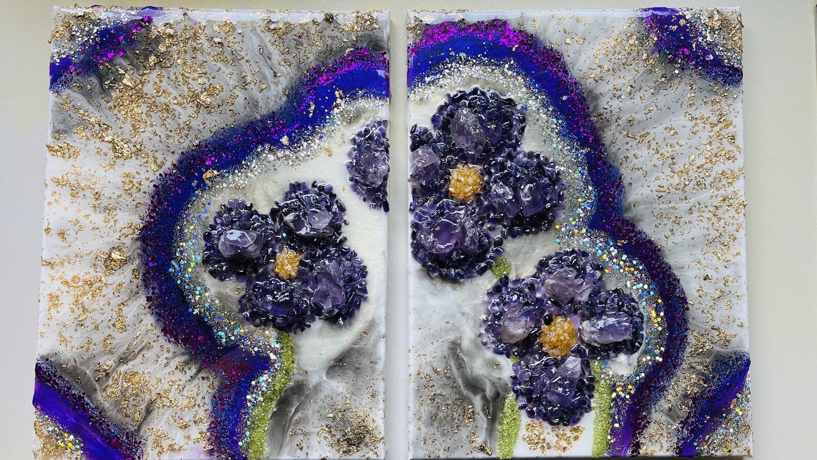 Amethyst Crystals Wall Decor