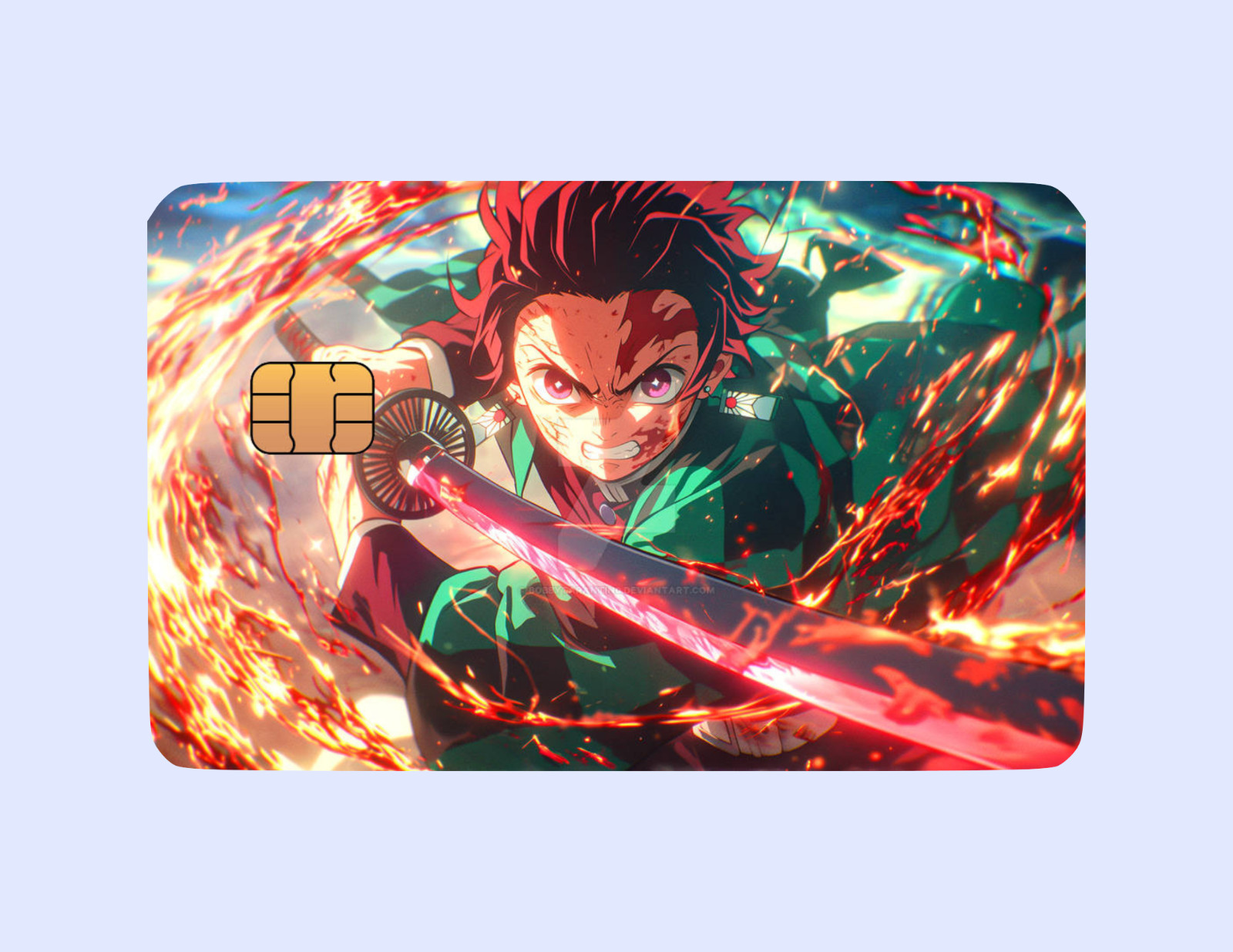Demon Slayer Themed Credit Card Skins (2 Pack) – Anime-Inspired Debit/Credit