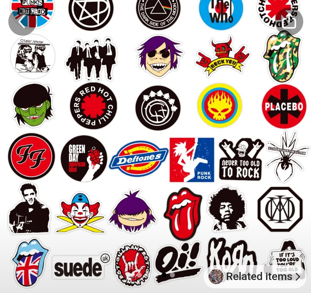 20 PCS Rock Music Band Logo Stickers BRAND NEW
