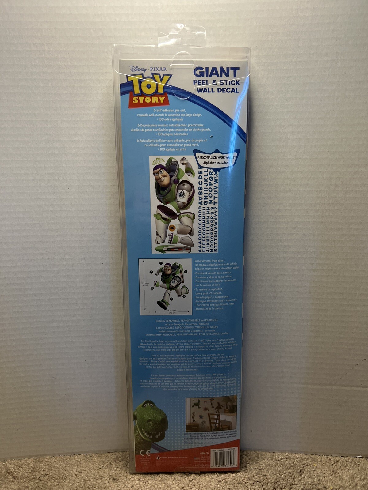 Toy Story Buzz Lightyear Giant Peel and Stick Wall Decal (Brand New) 