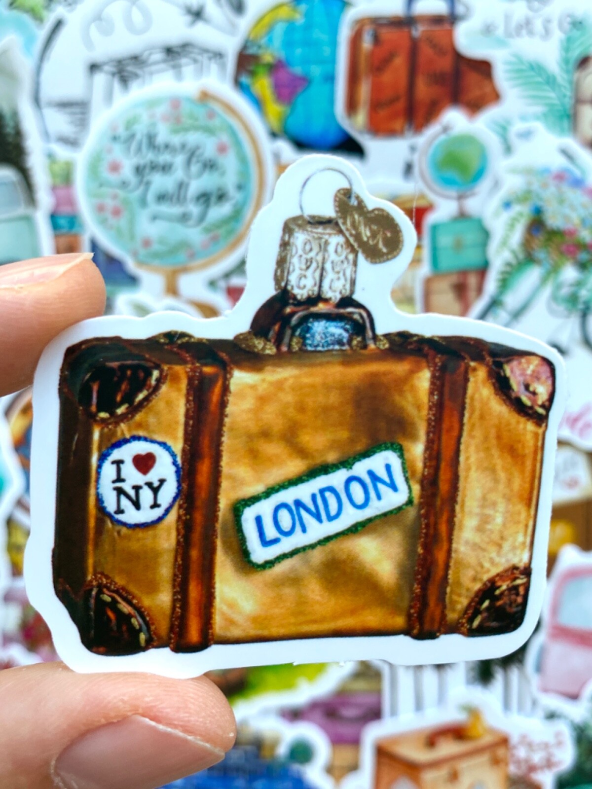 5-50 pcs Retro Travel Luggage Stickers, Adventure Vinyl Decals for Nature Lovers