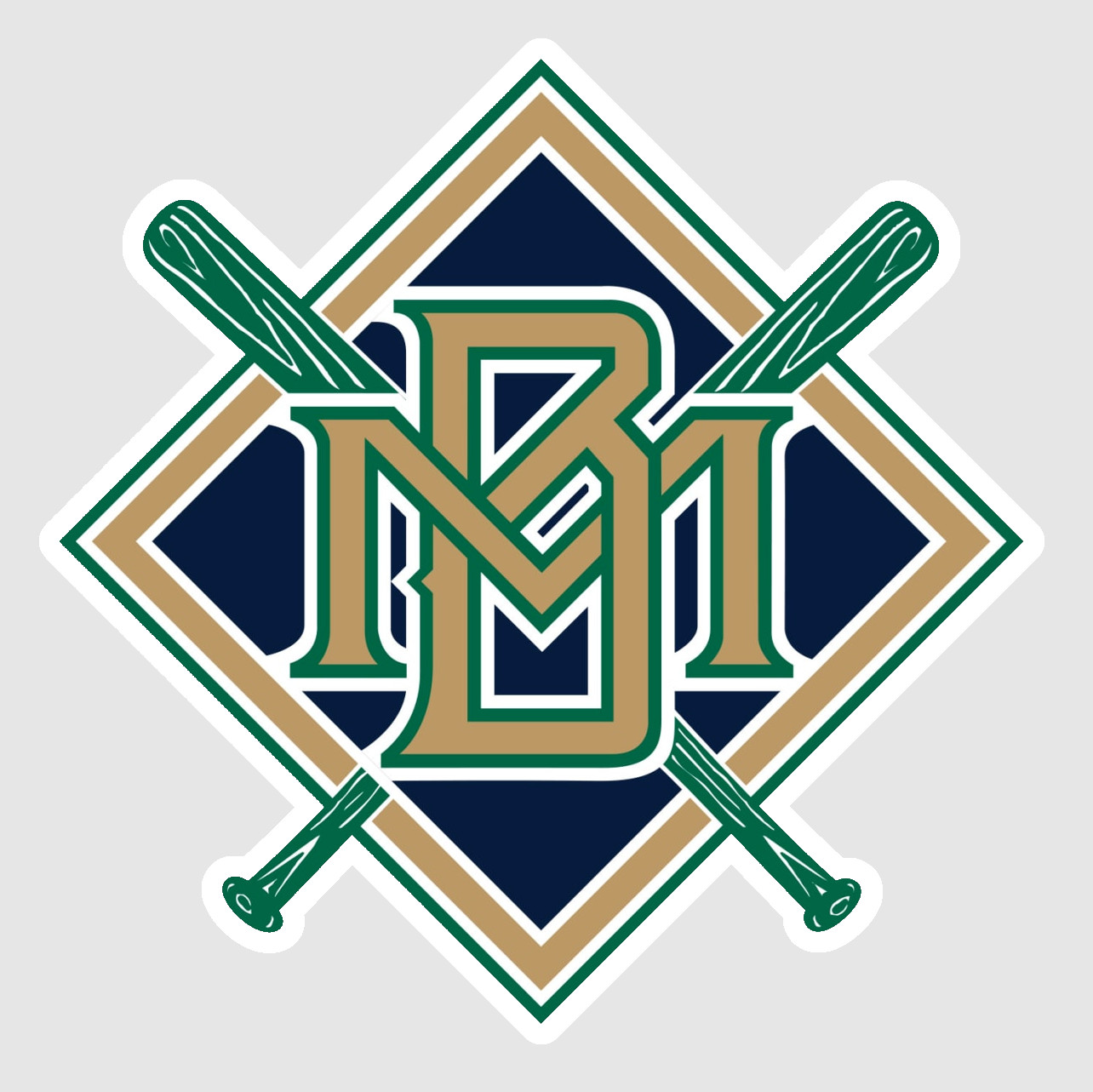 Milwaukee Navy Gold Baseball Weather Resistant Vinyl Sticker/Decal 05