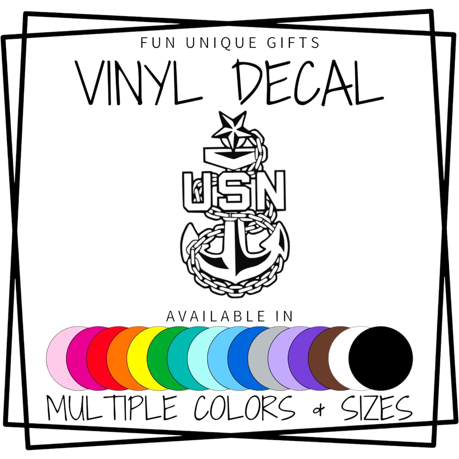 US Navy Vinyl Decal Sticker -Multiple Colors & Sizes- FREE SHIPPING