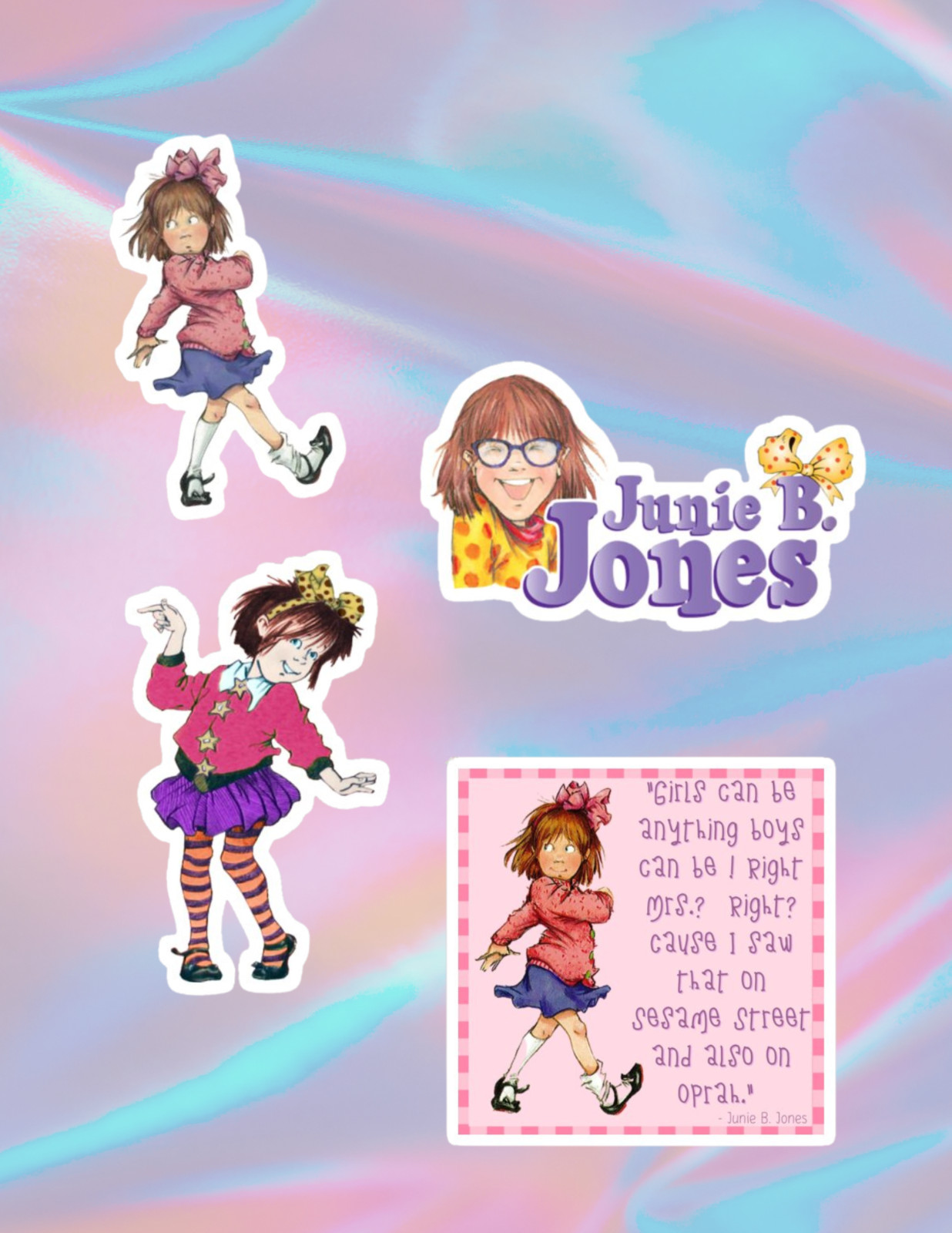 Junie B Jones Book Nostalgic 4pc Sticker Pack