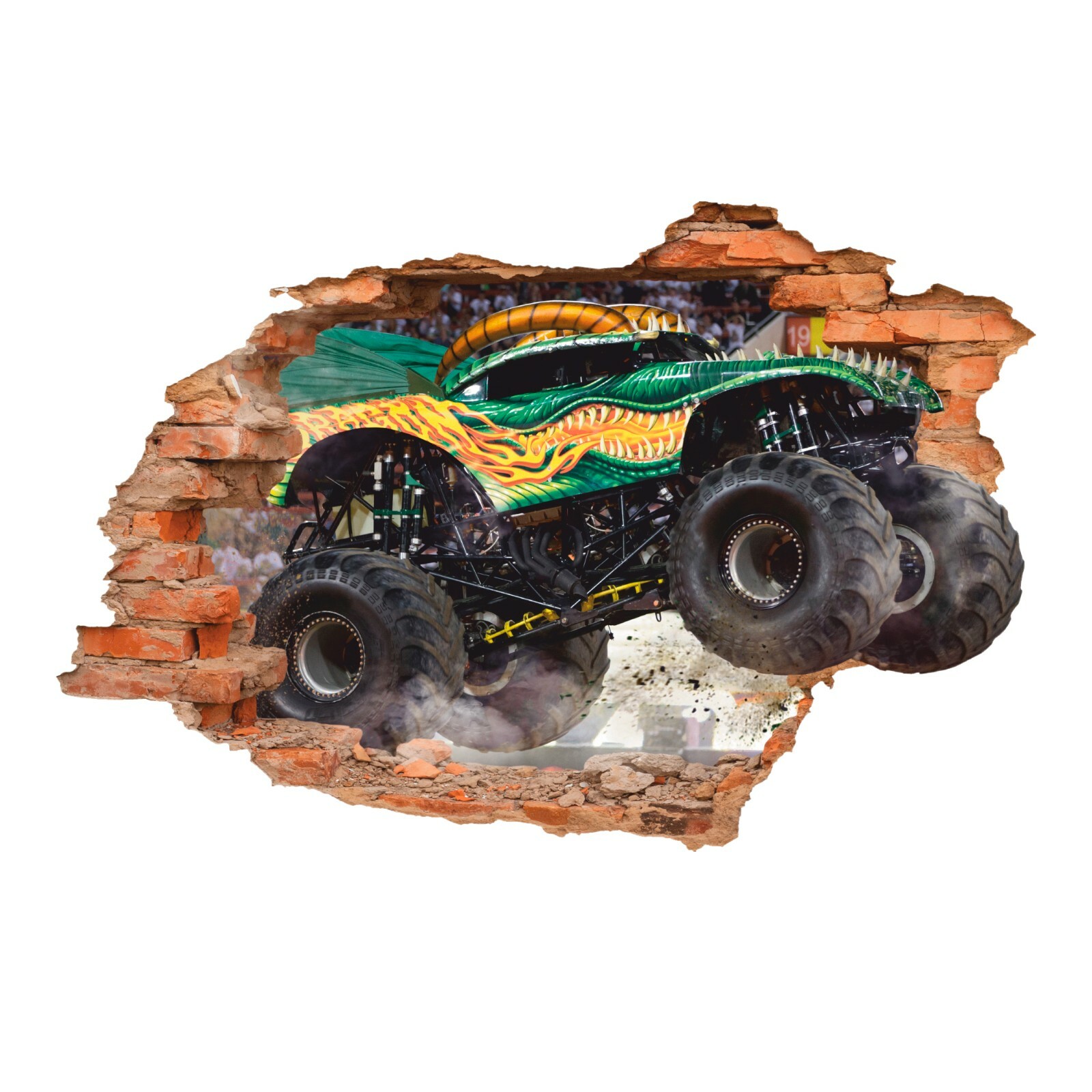Monster Truck Wall Decal, Big Truck Wall Sticker, Wall Decor, Dragon Truck, Race