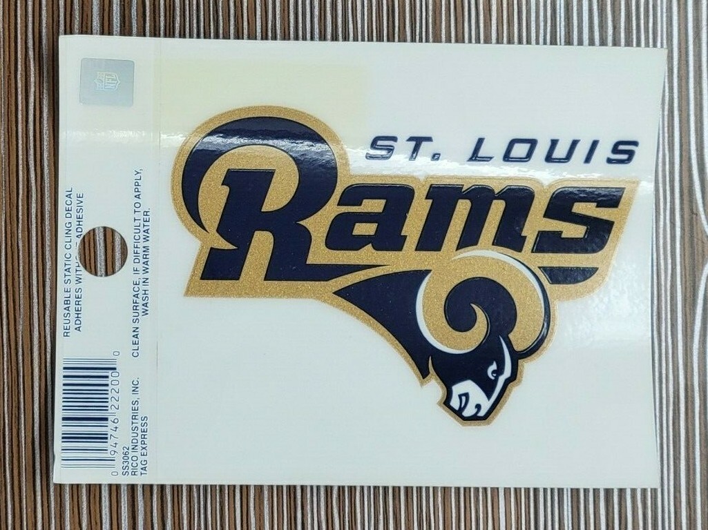 St Louis Rams Small Static-Cling Window Decal Sticker – Approx 3" x 4"
