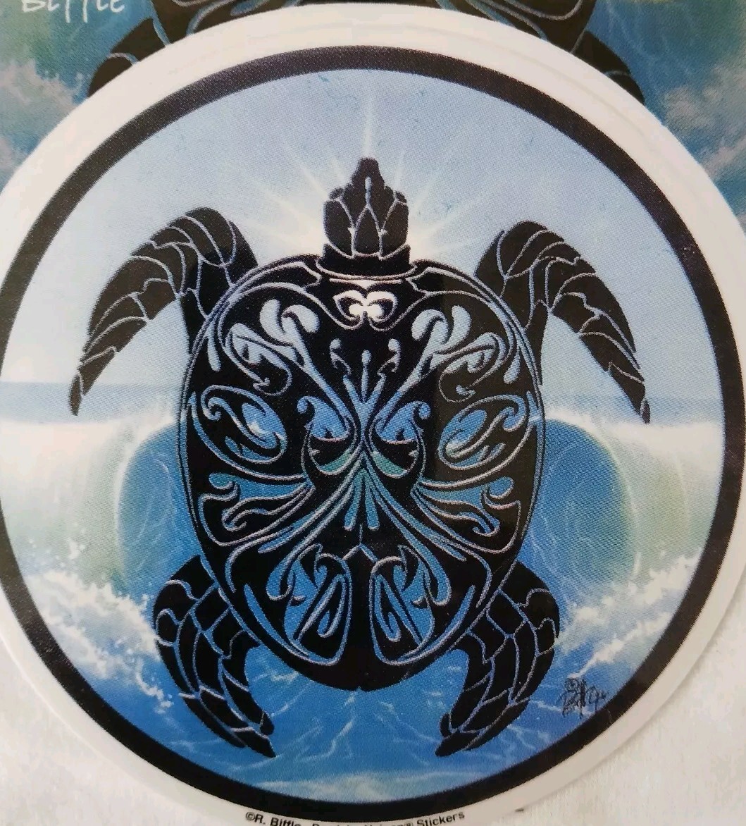 Tribal Turtle Decal Sticker Sea Turtle 5" x 4.1/2"