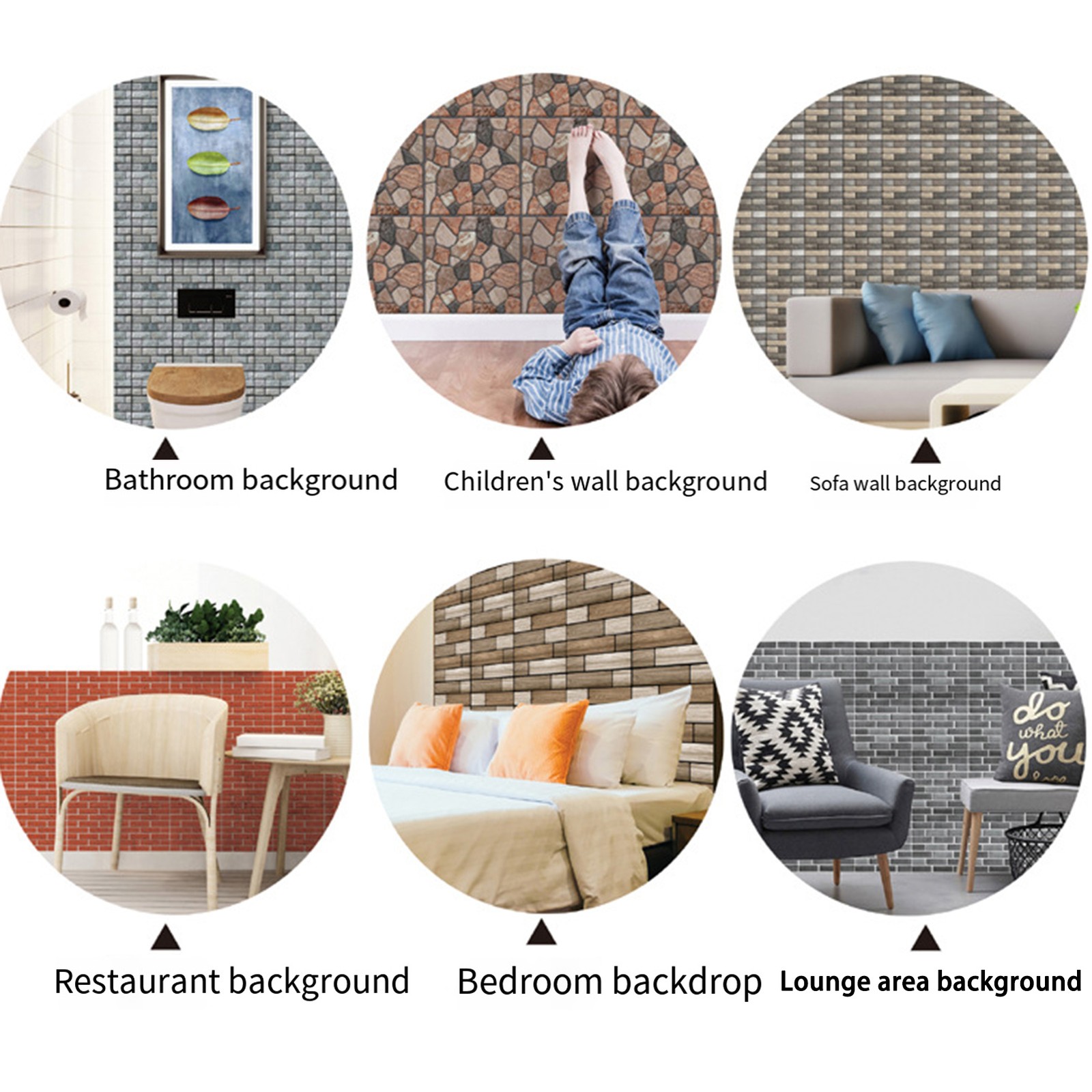 Self Adhesive Brick Wallpaper 3D PVC Waterproof Removable Wall Panel Decor