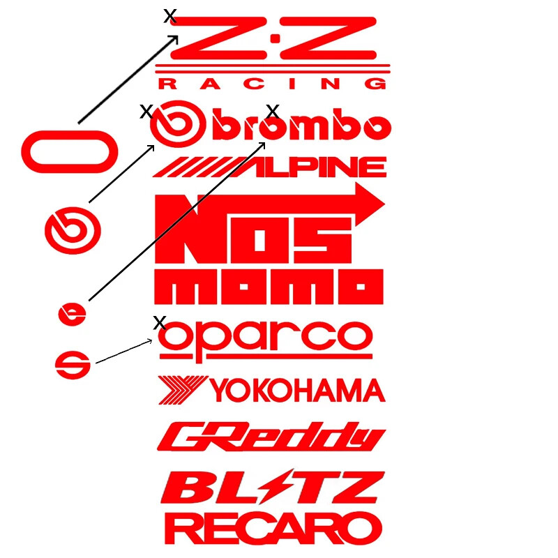 Racing Door Decals Set Car Reflective Sticker Kit Waterproof Deco Vinyl Sticker