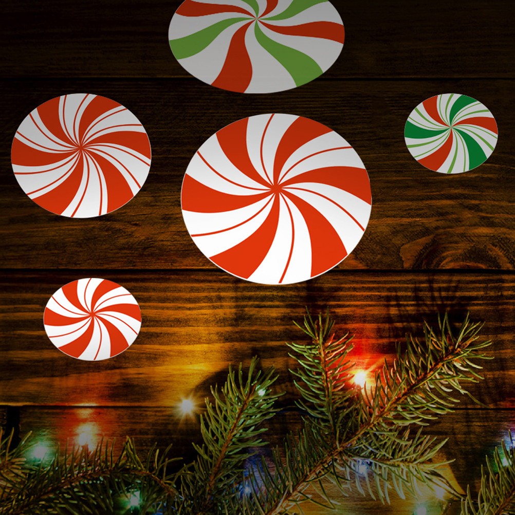 12 PCS Candy Wall Decal Glitter Chriastmas Sticker Christmas Decor