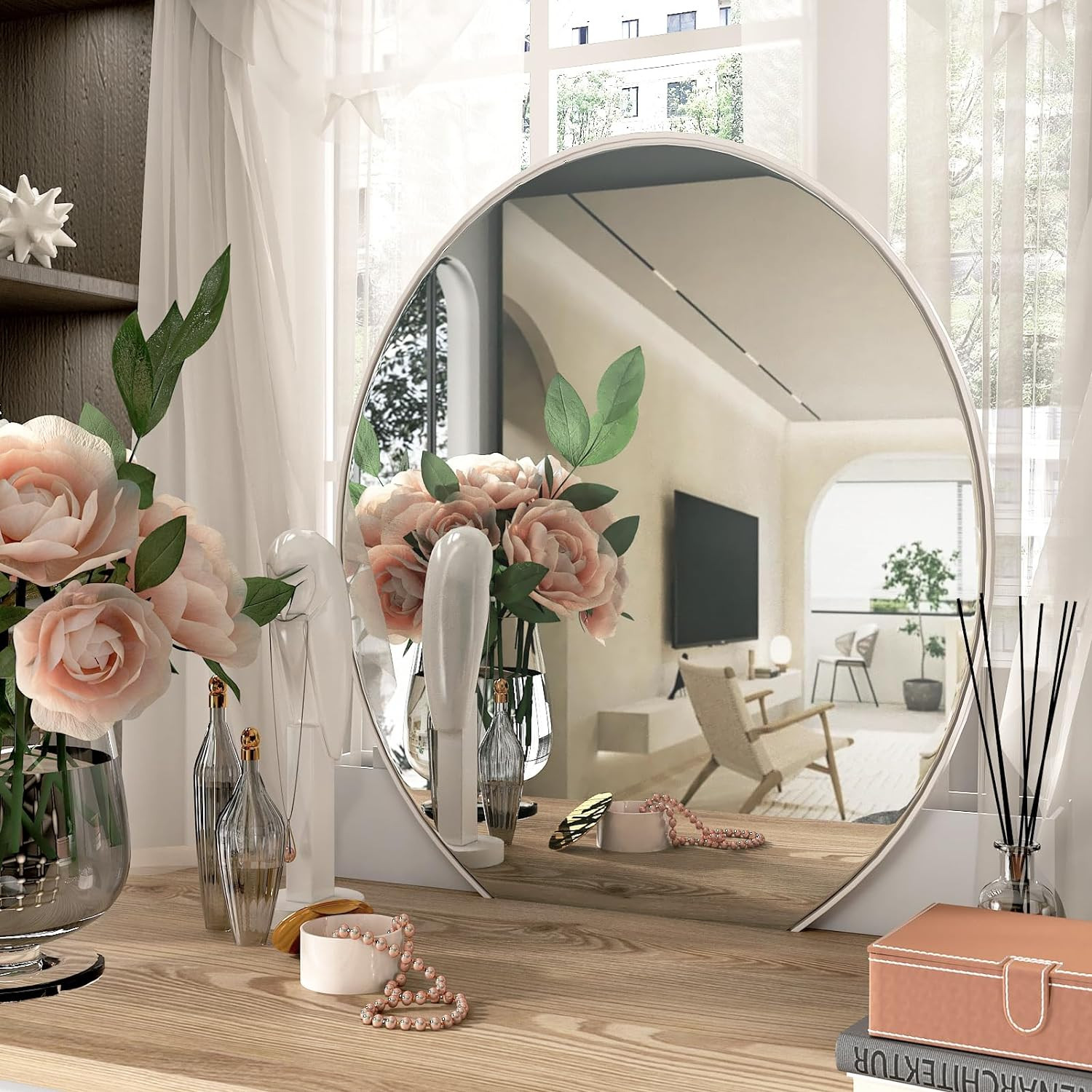 WESTICK Mirror Stickers for Walls Self Adhesive Vinyl Mirror Wallpaper Sticker P