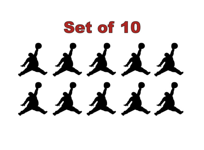 Fat Air Michael Jordan Jumpman Logo vinyl decal MJ Die Cut Sticker Set of 10