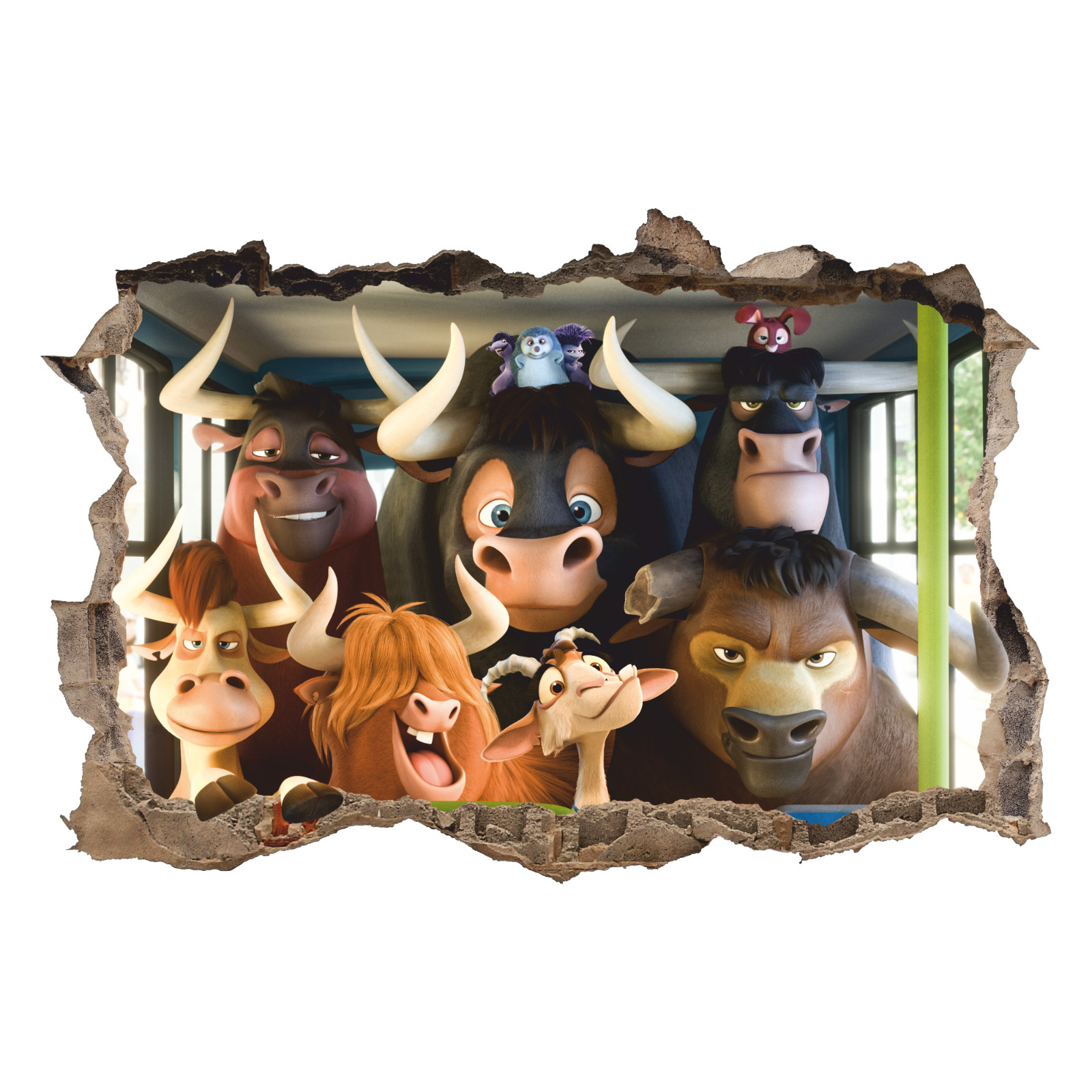 Ferdinand 3D Wall Decal, Ferdinand's Friends Wall Sticker, Decor