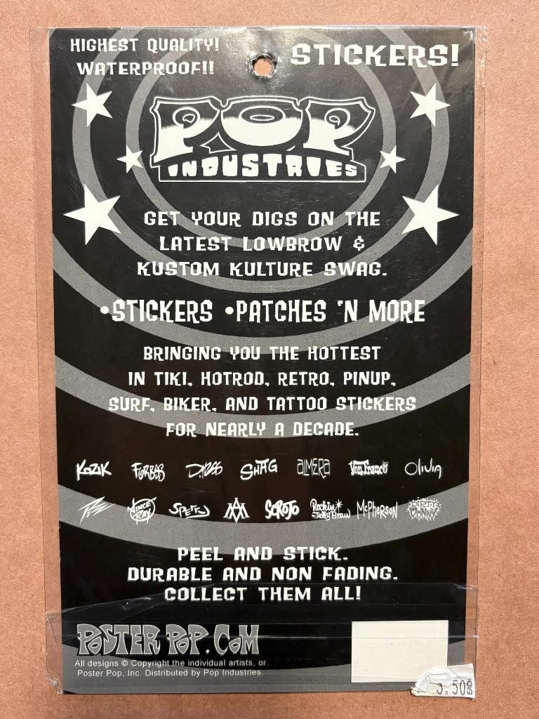 Pop Industries Sticker-VON FRANCO Ford HotRod Monster-new 2007 retro edroth tiki
