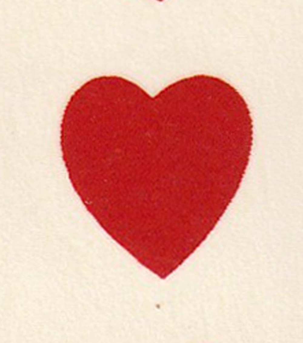 Vintage Tiny Red Heart Decals: (24) 1/2", waterslide transfer, dollhouse, craft