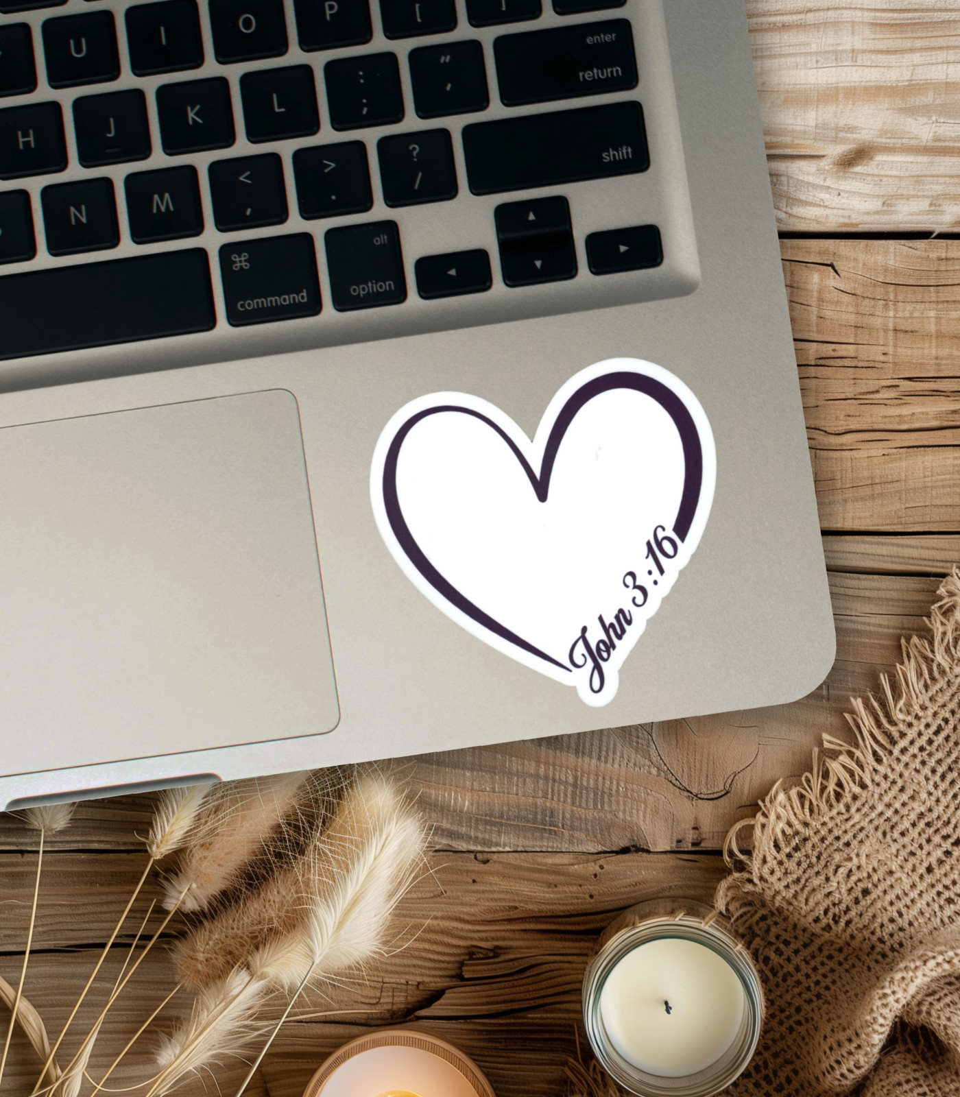 Jesus Heart John 3:16 Vinyl Sticker 3" Inch Laptop, Water Bottle etc…