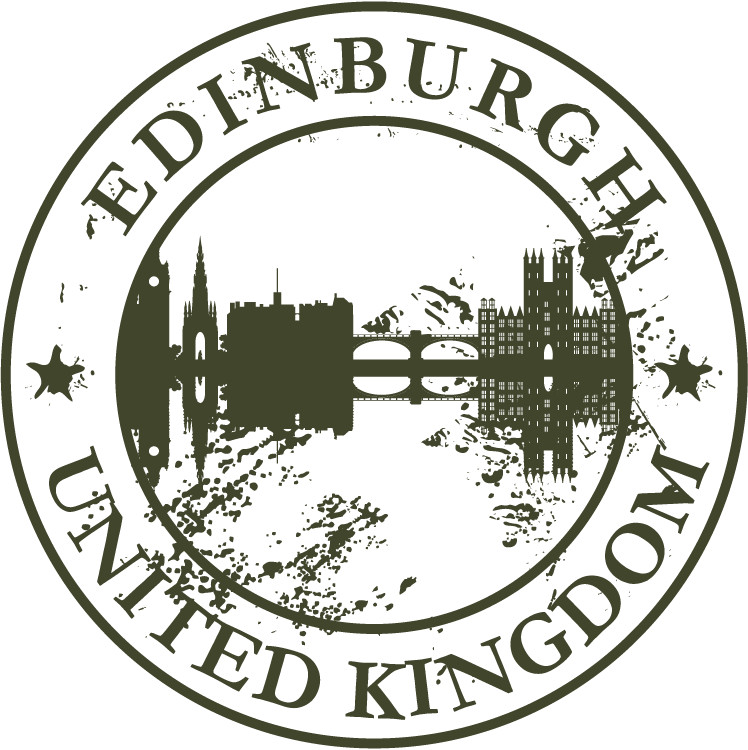 Edinburgh United Kingdom Europe Retro Rubber Stamp Car Bumper Sticker Decal