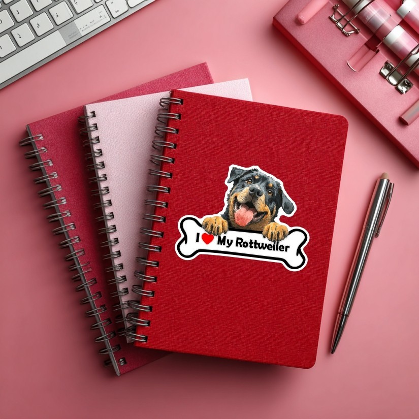 I Love My Rottweiler Sticker Vinyl Decal | Car Laptop Water Bottle