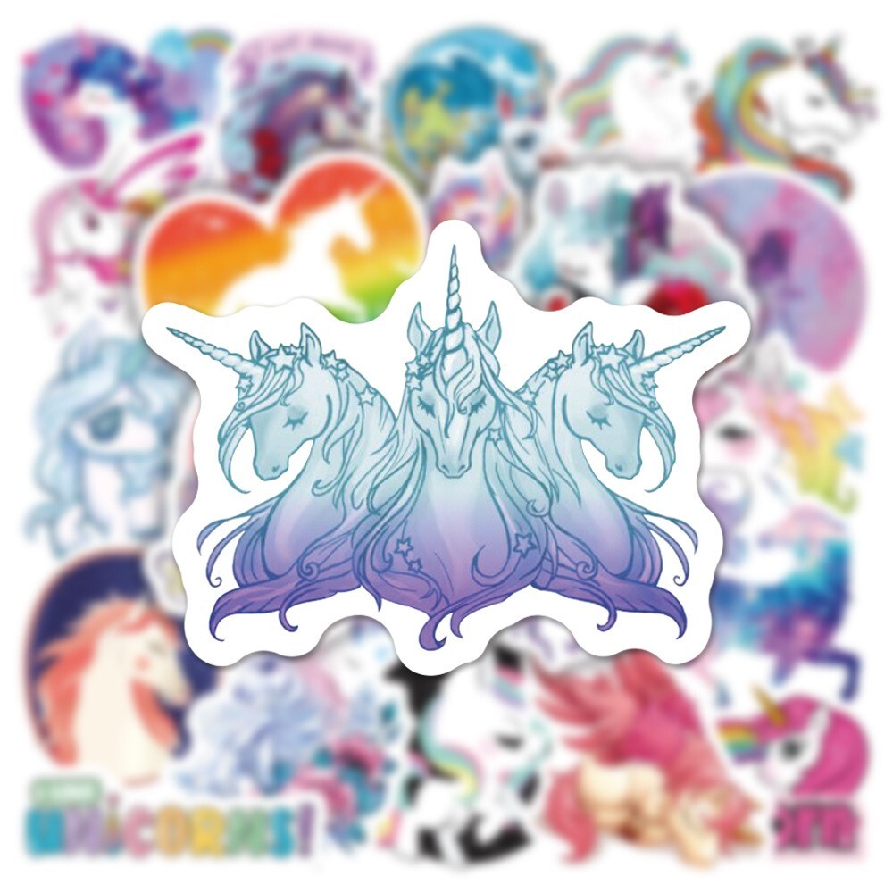 100pcs Unicorn Stickers, Cute Rainbow Universe Stickers, #138