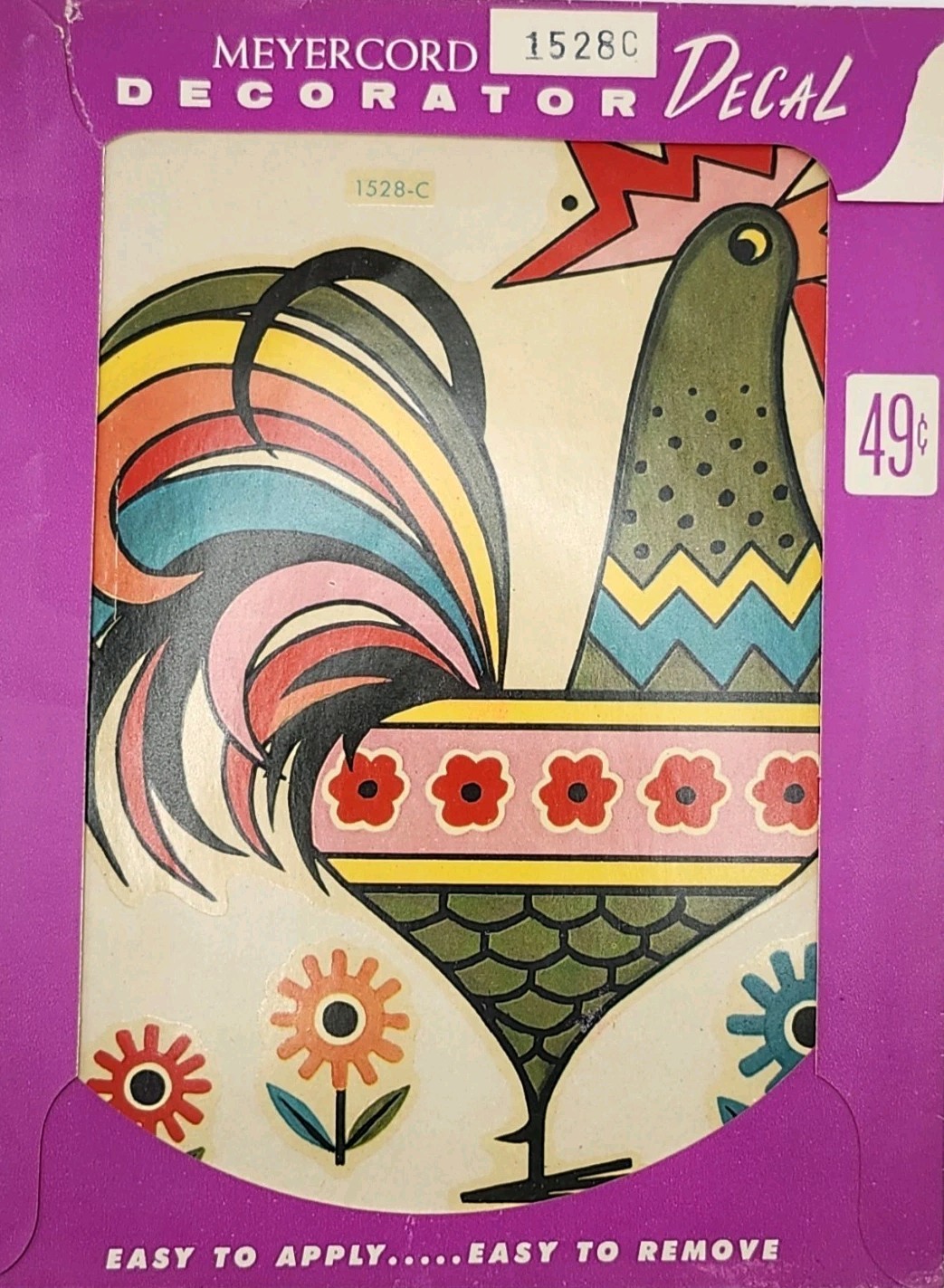 Vintage Meyercord Rooster Waterslide Decals NIP 1528C Funky Farmhouse