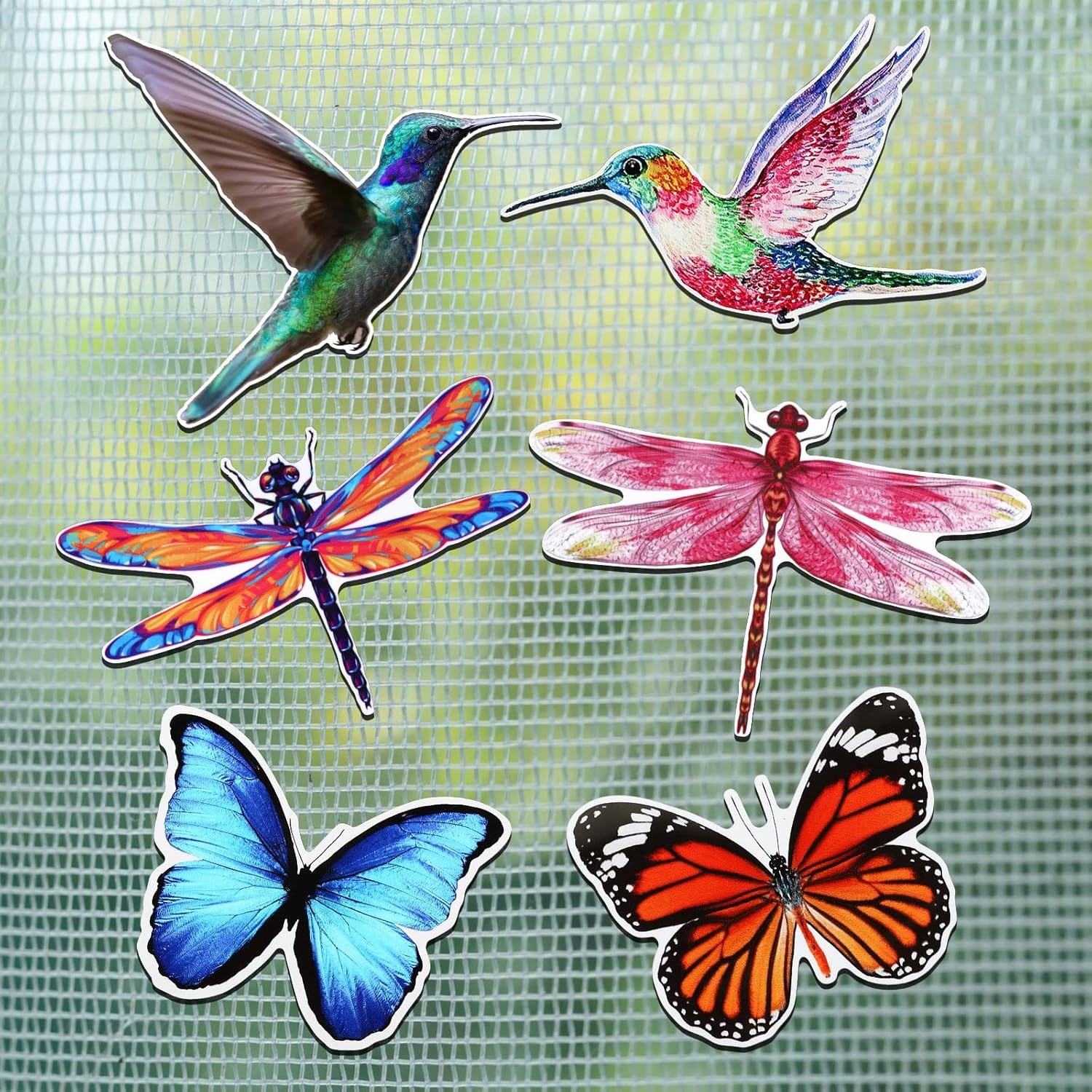 12 Pcs Screen Door Magnets Butterfly Hummingbird Dragonfly Double Sided Flexible