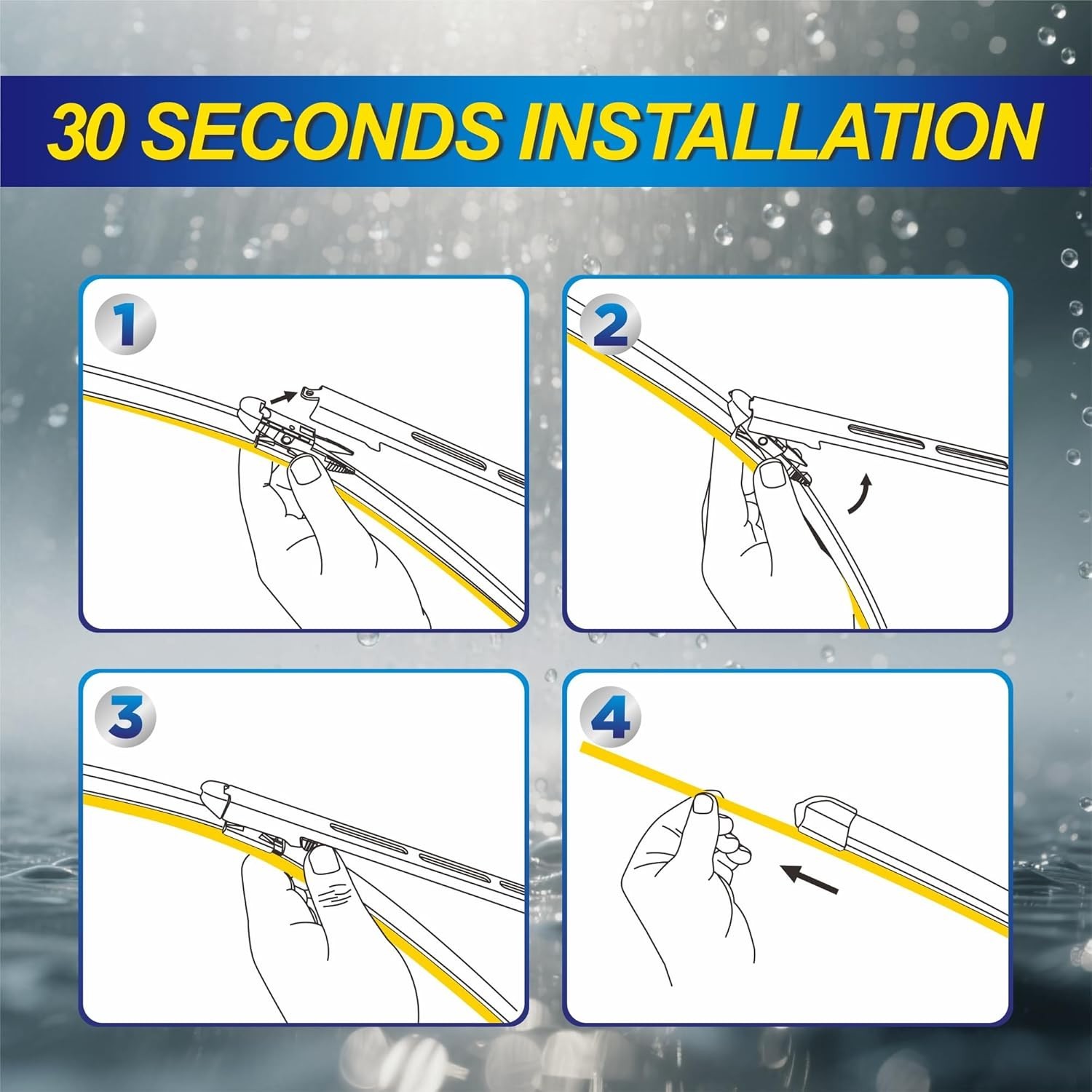 Silicone Windshield Wipers Replacement for Ford Edge PLUS 2015 2016 2017 2018