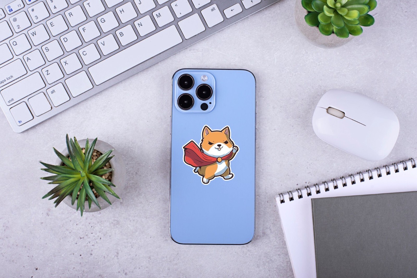 Shiba Inu Dog Superhero Sticker, Am hero, so power, very save Meme Sticker