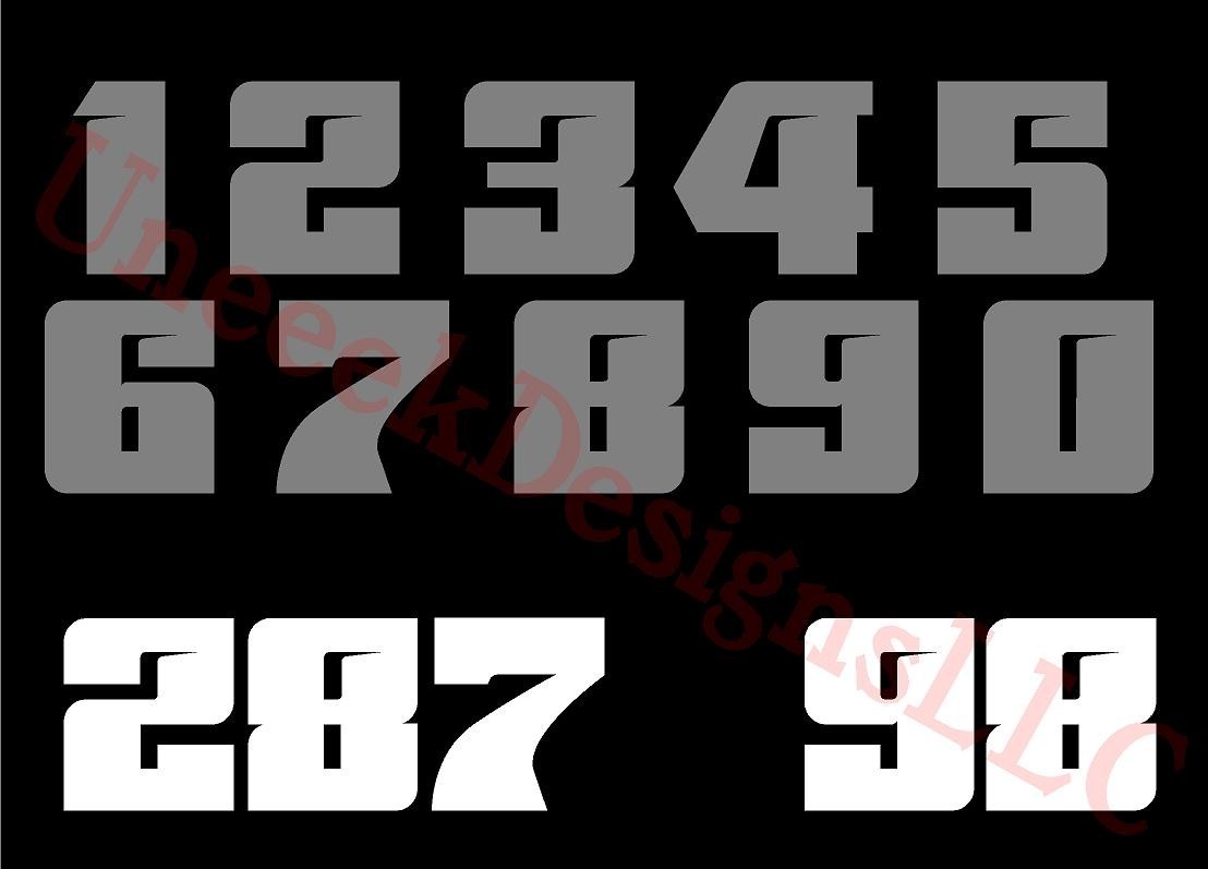 Custom Numbers Vinyl Decal | For Motorsports Reflective Options | Custom | MOTO