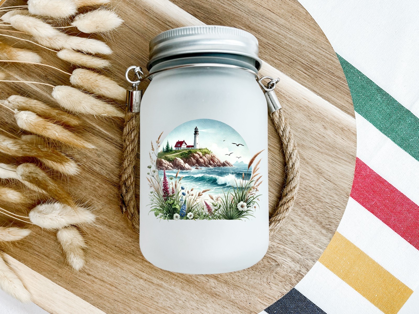Lighthouse Beach Landscape UV DTF Transparent Sticker / Decal