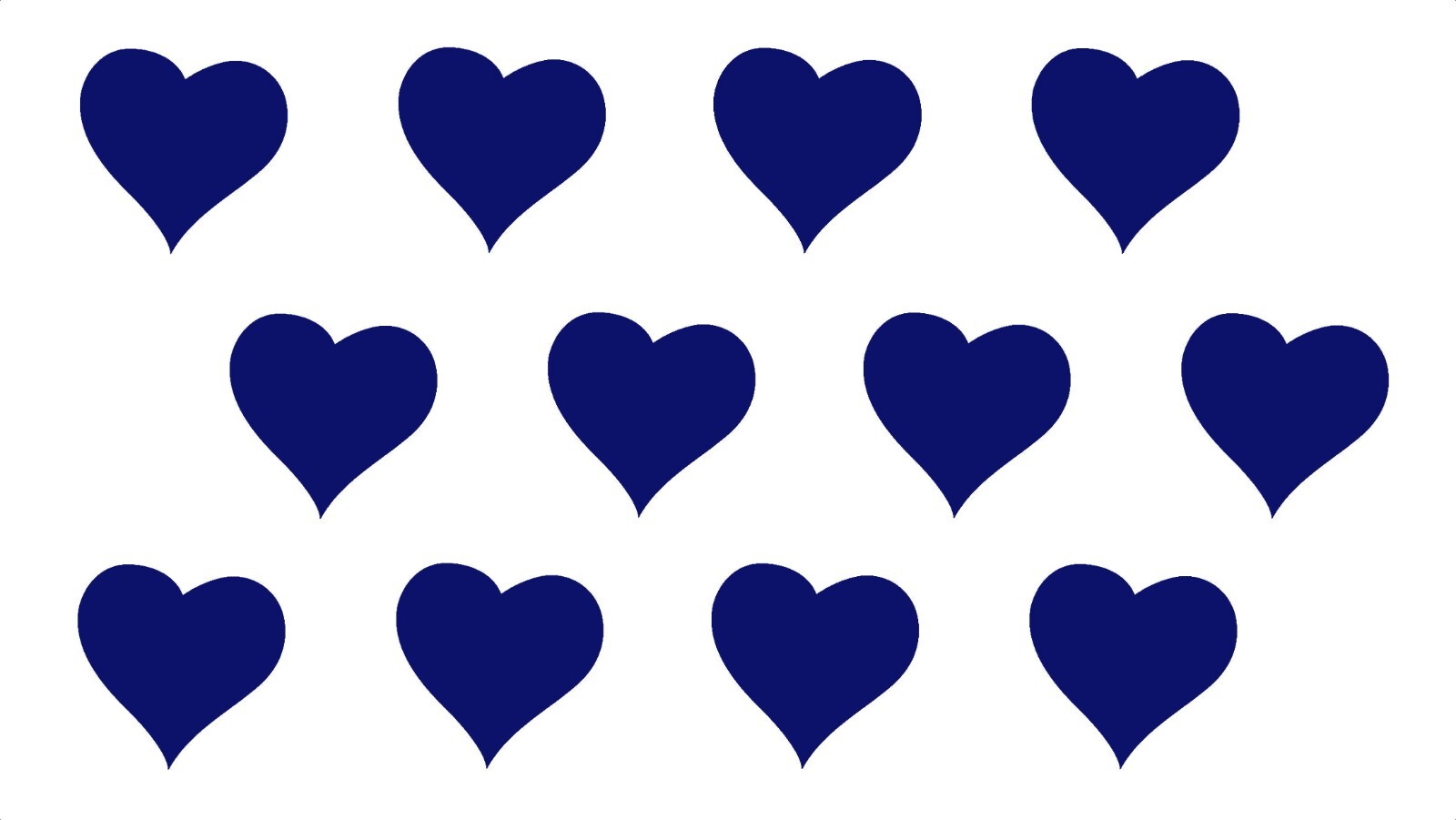 Valentine Heart Symbol Vinyl Decal Sticker Set of 12 Sheet of 12 Hearts Laptop