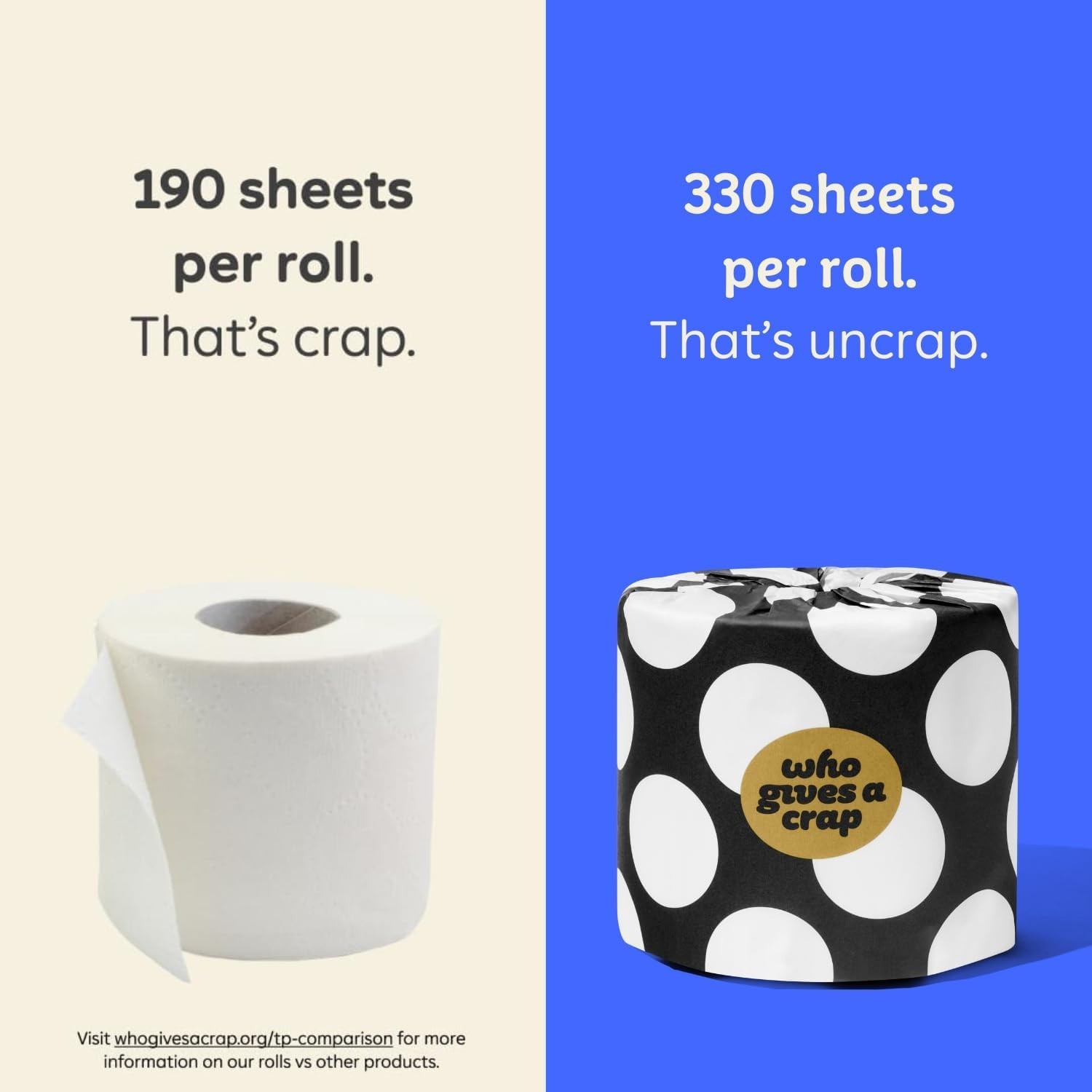 100% Bamboo Toilet Paper, 24 Rolls, 3 Ply, 330 Sheets, Long, Strong & Soft Toile